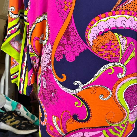 Trina Turk Tunic Swim Coverup top blouse slinky paisley size small - Picture 4 of 6
